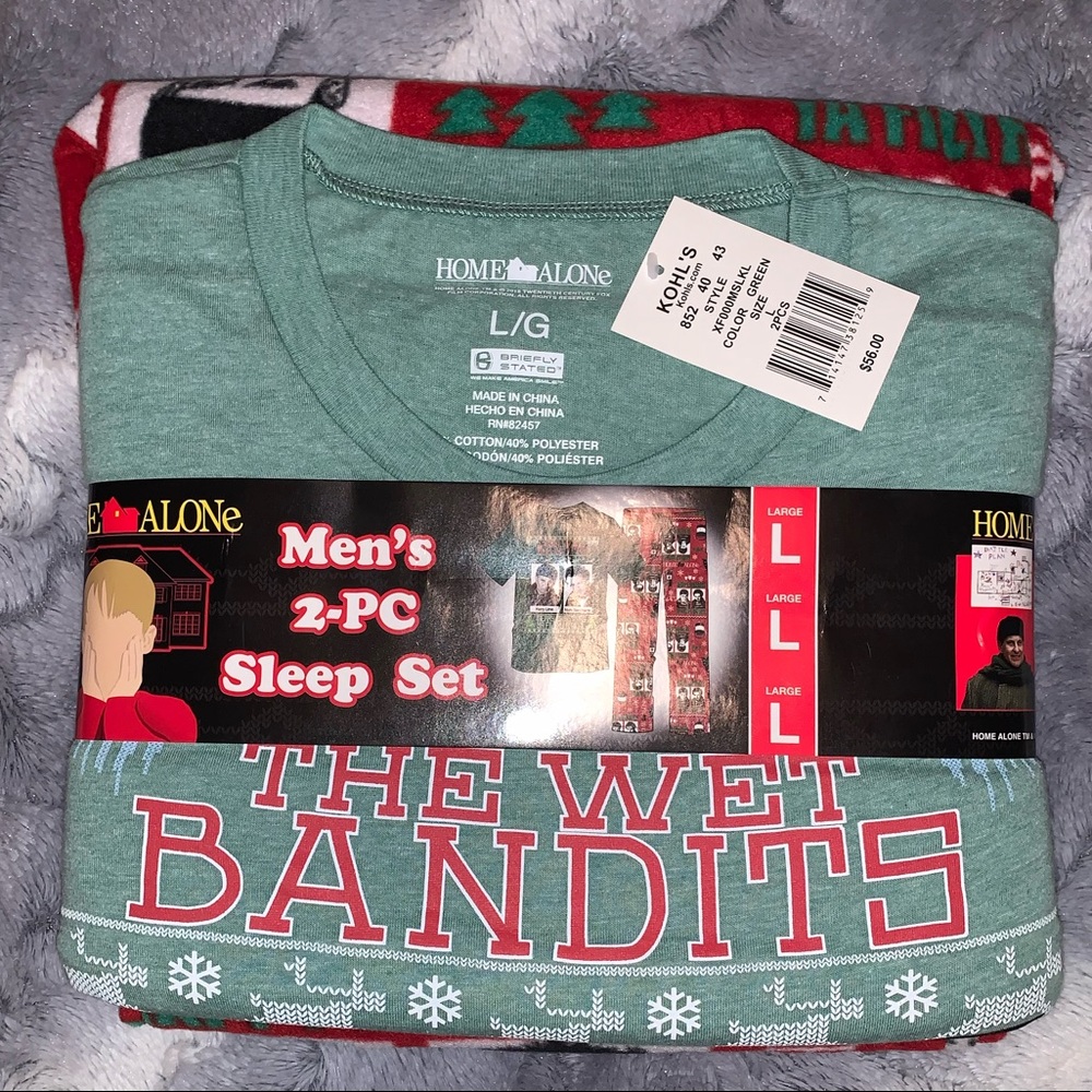 NWT Home Alone men’s Pajamas set size L